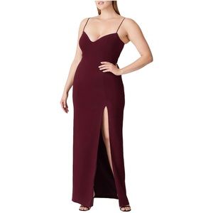 Jay Godfrey Harrah Gown Spaghetti Strap Slit Dress